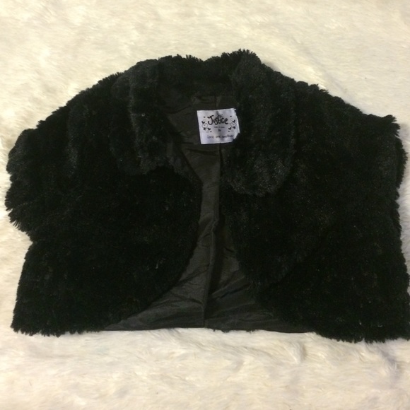 Fur sequin black vest cover up
