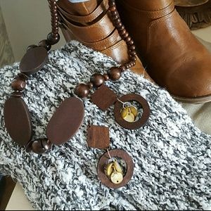 Boho Wood jewelry  Set