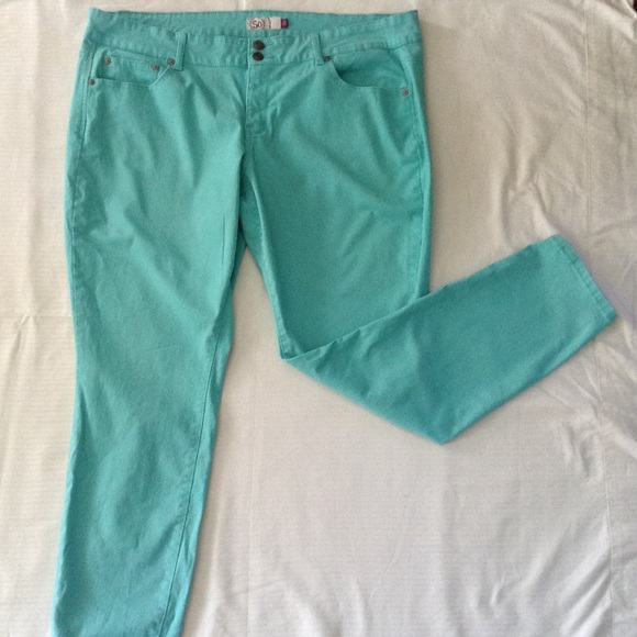 SO Denim - Aqua-Mint Green Skinny Jeans
