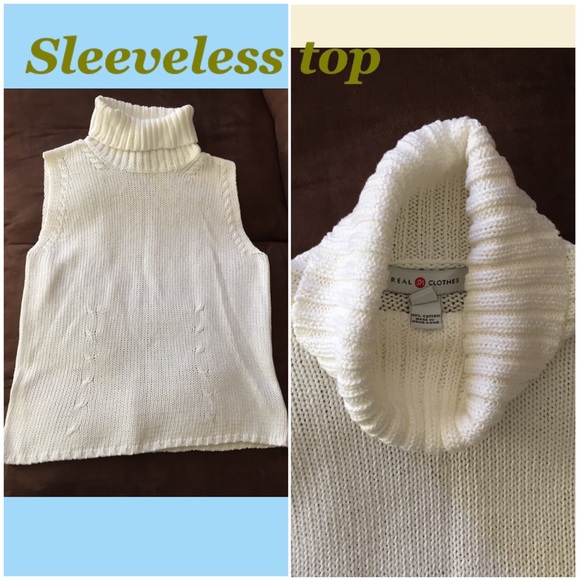White sleeveless top