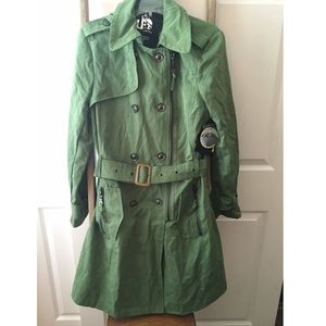 Green trench coat