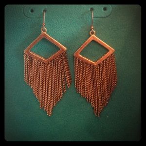 Lucky brand dangly gold earrings