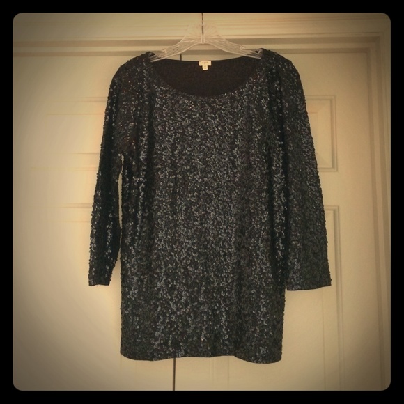 Jcrew black sequin shirt