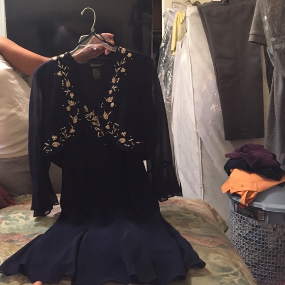 2 pieces navy blue dress