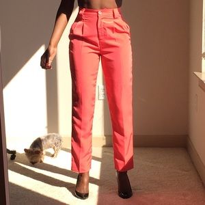 Micro-poly High Waisted Pleated Pant