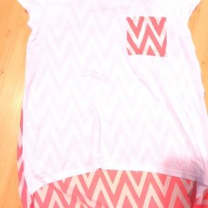 Chevron orange and white blouse