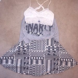 charlotte russe aztec print fit & flare skirt