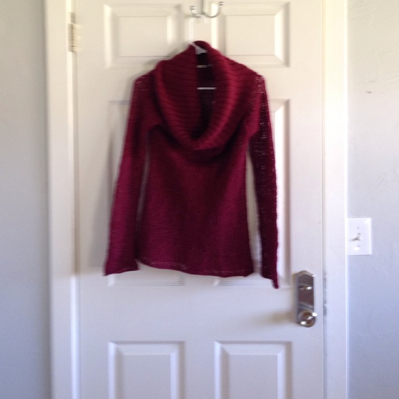Guinevere wine red knit alpaca wool mix sweater
