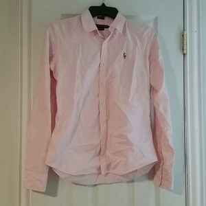 Pink and white button down
