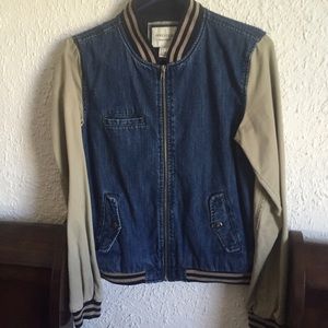 Denim varsity jacket