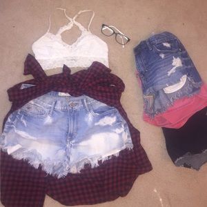 bundle pack of 4 hollister & american eagle shorts
