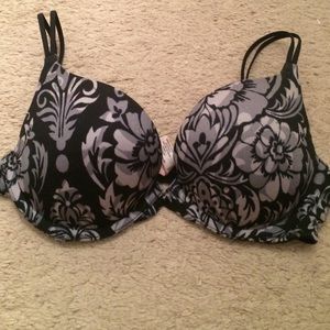 Navy print VS push-up bra