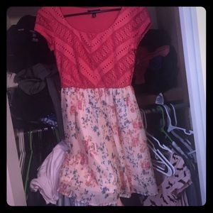 Dark peach flowery dress