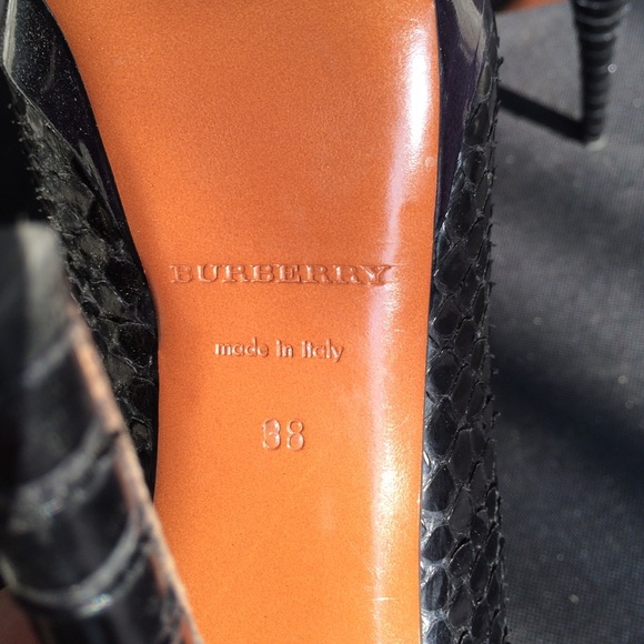 Burberry Python Peep Toe Pumps - Picture 3 of 4