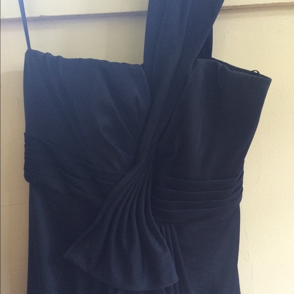 Navy one shoulder dress - Picture 3 of 4