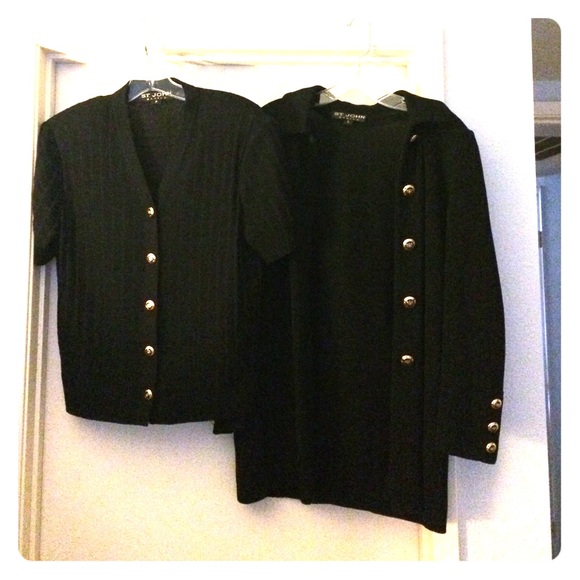 St. John 3-piece pants suit, black