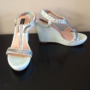 Mint Green Beaded Wedges