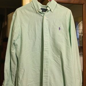 Men's long sleeve polo dress shirt