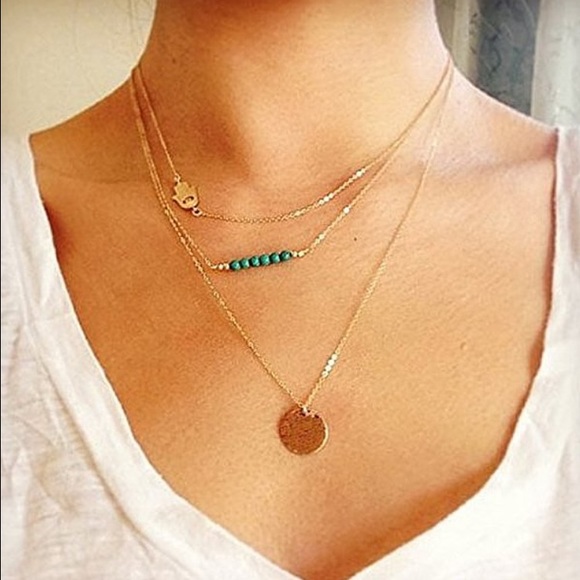 Gold plated three layer link chain