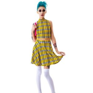 Dolls Kill Clueless Crop Top & Skirt set