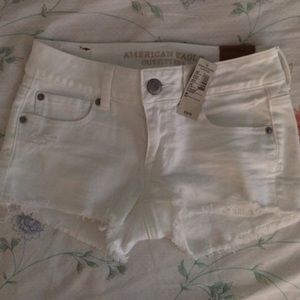 American eagle outfitters white jean cutoff shorts