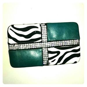 Greenish zebra wallet