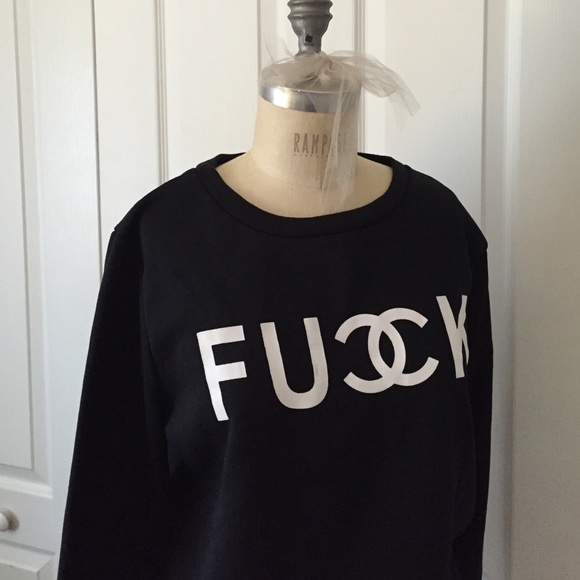 Sweaters - FUC* Chanel logo black sweatshirt