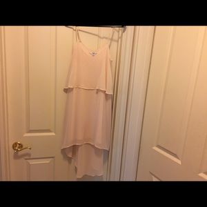 So pretty light peach pink high low dress