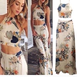 Two piece crop top & maxi skirt
