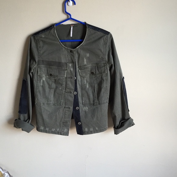 Free People Distressed Army Jacket