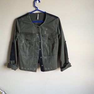 Free People Distressed Army Jacket