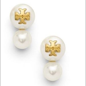 Tory Burch Double Faux Pearl Earrings
