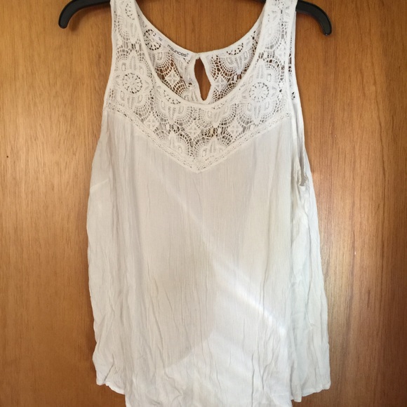 White Lace Flowy Tank
