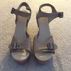 Tan wedge sandals