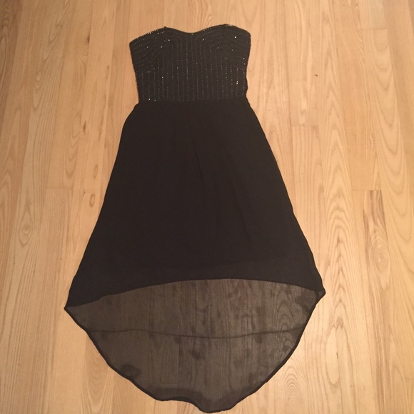 Black formal high low dress