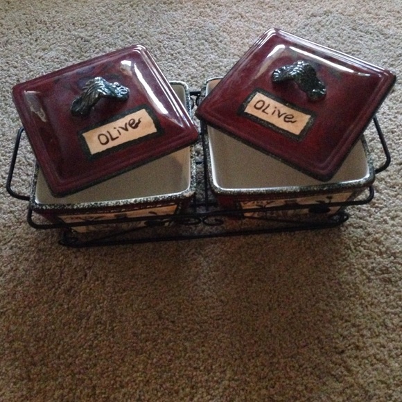 🌀 Vino pasta side dish holder w/lids - Picture 1 of 2