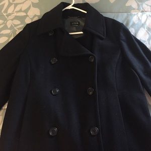 J Crew black women's wool peacoat