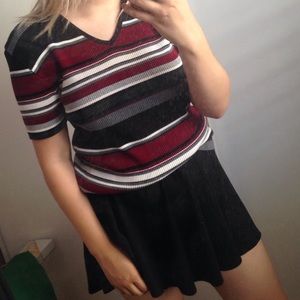 90s STRIPED RIBBED TOP