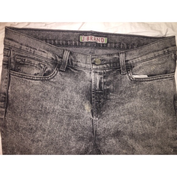 Grey acid wash skinny leg J Brand jeans