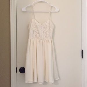 White lace flare dress