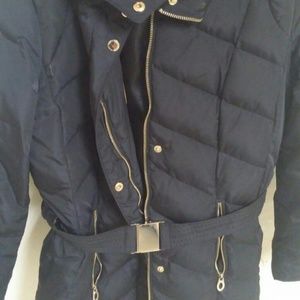 Ivanka Trump Down Coat Belted Parka NAVY