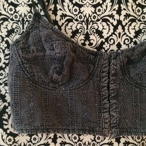 Brandy Melville | Grey Embroidered Bandeau