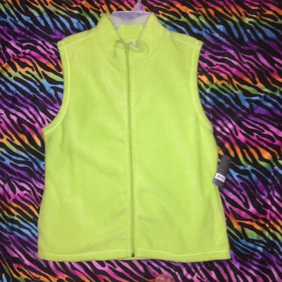 Neon Green Fleece Vest