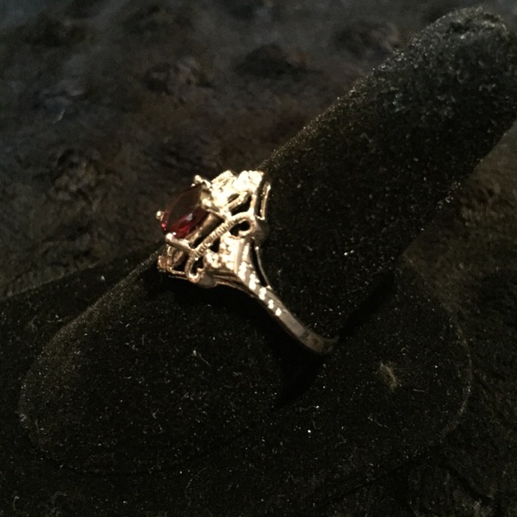 Sterling Silver Genuine Garnet - Picture 2 of 4