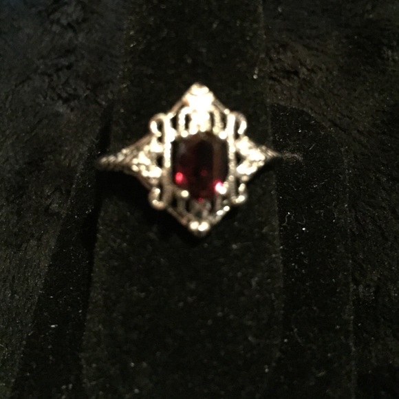 Sterling Silver Genuine Garnet - Picture 3 of 4
