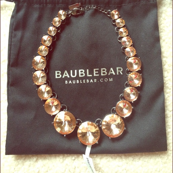 Baublebar light pink crystal necklace