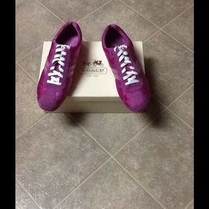 Berry color Coach shoes