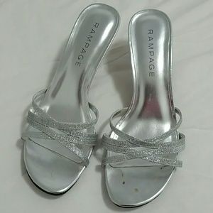 Silver 2inch flip flop heels