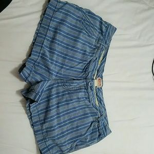 Blue pinstriped shorts