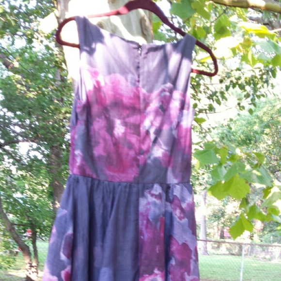Women's "water color" cotton/silk dress. - Picture 2 of 4